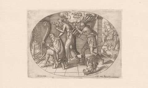 February, Etienne Delaune, 1568 Canvas Print