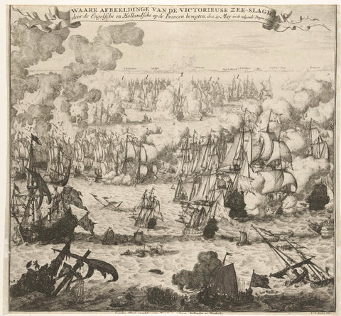 Naval Battle of Cape la Hogue, 1692, Johannes Jacobsz van den Aveele (possibly), 1692 Canvas Print