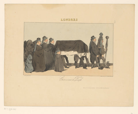 Funeral in London, 1826, Henry Bonaventure Monnier, 1826 Canvas Print