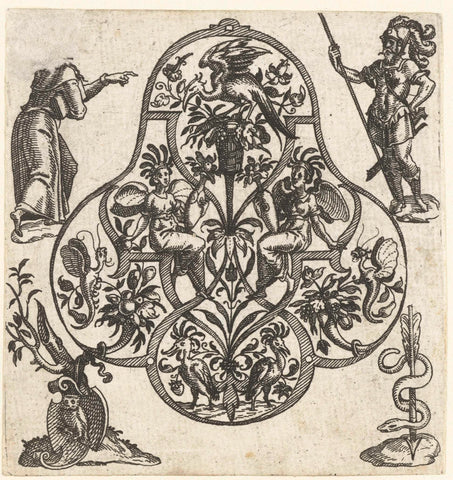 Pendant with two winged women, Dietrich Meyer, c. 1600 Canvas Print