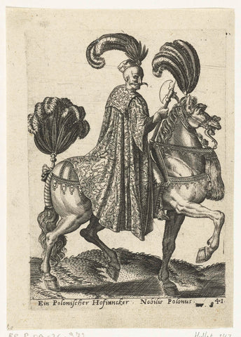 Polish squire on horseback, Abraham de Bruyn (possibly), 1577 Canvas Print