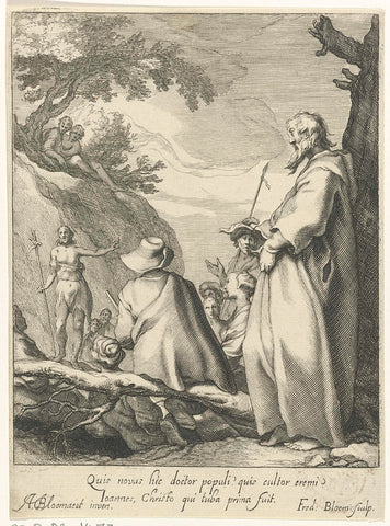 Preaching of John the Baptist, Frederick Bloemaert, c. 1632 - c. 1670 Canvas Print