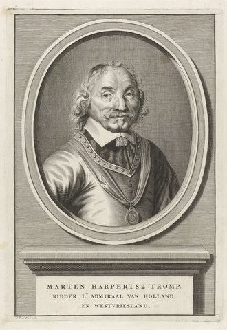 Portrait of admiral Maarten Harpertszoon Tromp, Bernard Picart (workshop or), 1728 Canvas Print