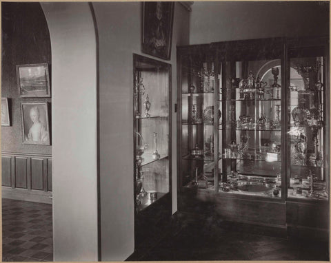 Display case in room 362 with a view of the Pastel Hall, c. 1939 Canvas Print