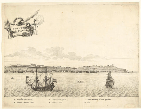 View of Luanda (right half), c. 1641, Jan van Brosterhuyzen (attributed to), 1645 - 1647 Canvas Print