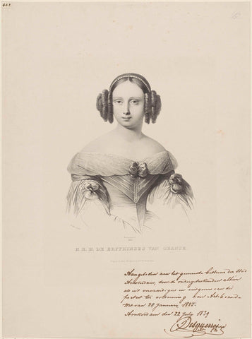 Portrait of Sophie of Württemberg, Michel Mourot, 1839 Canvas Print