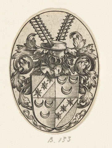 Coat of arms of the Van Wassenaer and Van Matenesse families, Hendrick Goltzius, 1579 Canvas Print