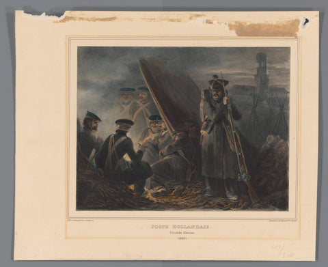 Camp of Dutch soldiers, 1832, Denis Auguste Marie Raffet, 1833 Canvas Print