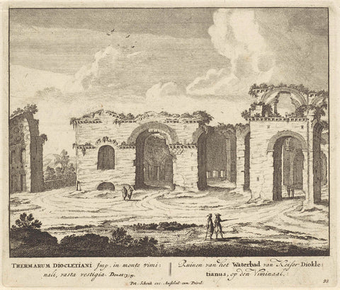 Ruins of the Baths of Diocletian, anonymous, 1675 - 1711 Canvas Print