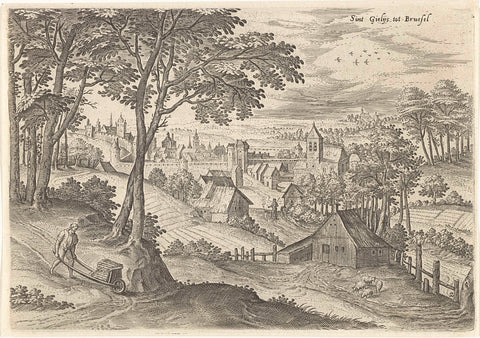 View of Saint-Gilles, Hans Collaert (I), 1530 - 1580 Canvas Print