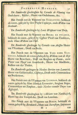 De beschrijving van de begrafenis van Frederik Hendrik, p. 31, Pieter Jansz. Post, 1651 Canvas Print