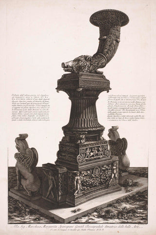 Funerary monument with a rhyton, Giovanni Battista Piranesi, 1778 Canvas Print