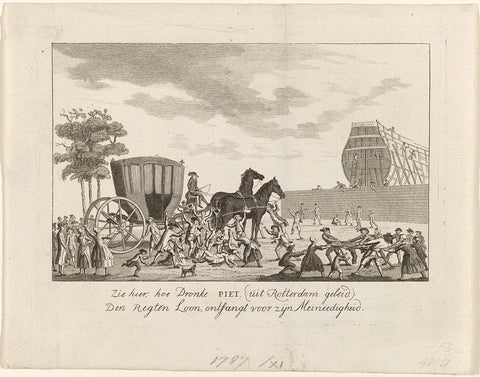 Mistreatment of the Rotterdam patriot Pieter Mannie, 1787, anonymous, 1787 Canvas Print