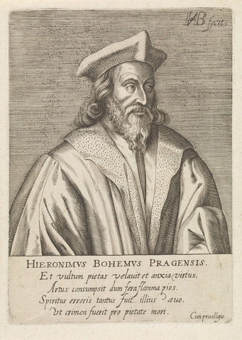 Portrait of Jerome of Prague, Hendrick Hondius (I), 1599 Canvas Print