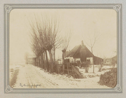 Snowy landscape at the Kralingseplas: houses and bare willow trees on a road, Folkert Idzes de Jong, c. 1905 - c. 1907 Canvas Print