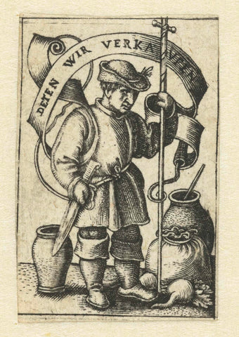 Farmer sells his products on the market, Hans Sebald Beham, 1510 - 1599 Canvas Print