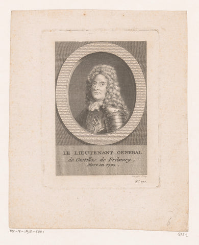 Portret van Luitenant generaal de Castellas de Fribourg, Dorgez, 1784 - 1786 Canvas Print