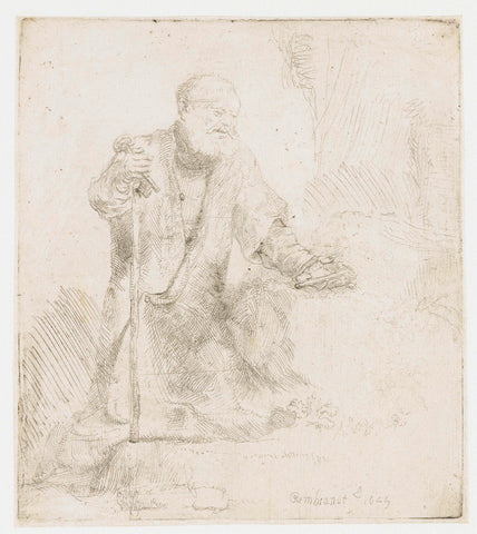 St Peter in Penitence, Rembrandt van Rijn, 1645 Canvas Print