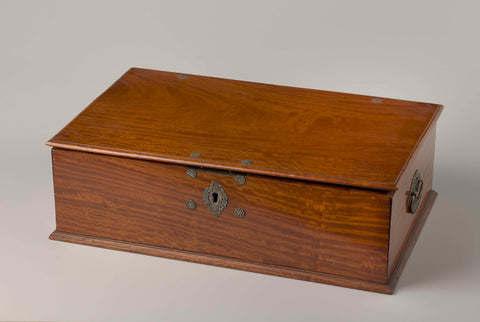 Writing box with silver fittings, anonymous, 1750 - 1775 Canvas Print