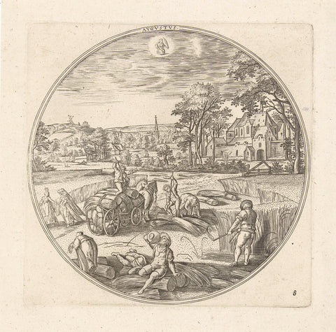 August, Adriaen Collaert, 1578 - 1582 Canvas Print