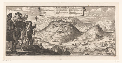 Marshal looks at the siege of La Motte, Abraham Bosse, 1634 Canvas Print