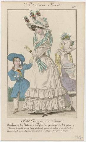 Petit Courrier des Dames, 1827, No. 472 : Chapeau de paille de riz (...), anonymous, 1827 Canvas Print