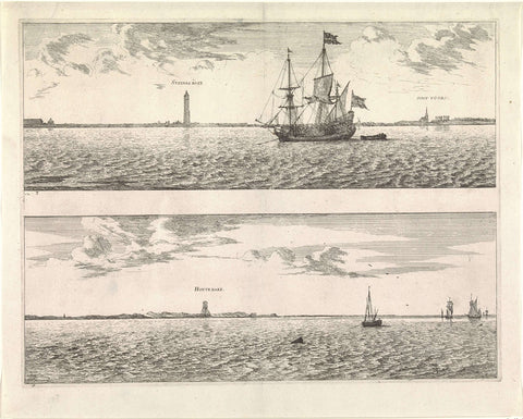 View of Oostvoorne / View of a fire beacon, Joost van Geel, in or after 1666 Canvas Print