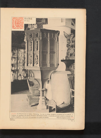 Pulpit in the Church of Our Lady in Alsemberg, anonymous, c. 1881 - in or before 1889 Canvas Print