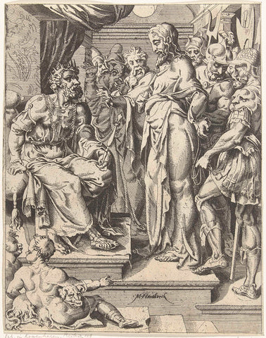 Christ for Herod, Dirck Volckertsz. Coornhert (attributed to), 1548 Canvas Print