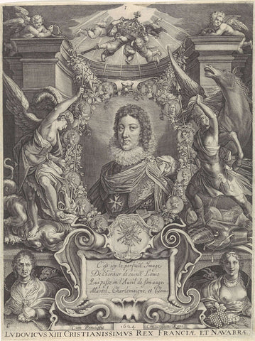 Bust portrait of Louis XIII, Crispijn van de Passe (II), 1624 Canvas Print