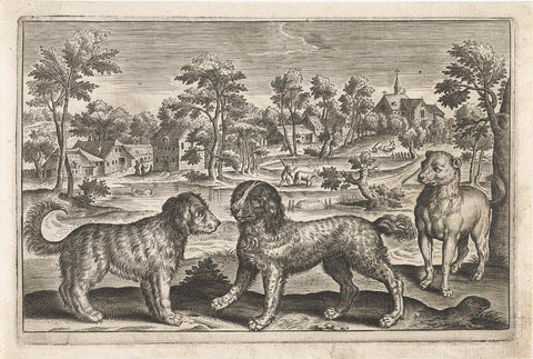 Dogs, Adriaen Collaert, 1595 - 1652 Canvas Print