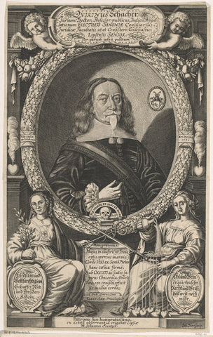 Portrait of Quirinus Schacher at the age of 63, Johann Dürr, 1660 Canvas Print