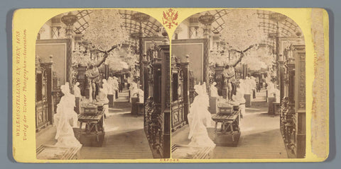 Northern gallery in the Italian pavilion at the World's Fair of 1873, anonymous, Wiener Photographen-Association, 1873 Canvas Print