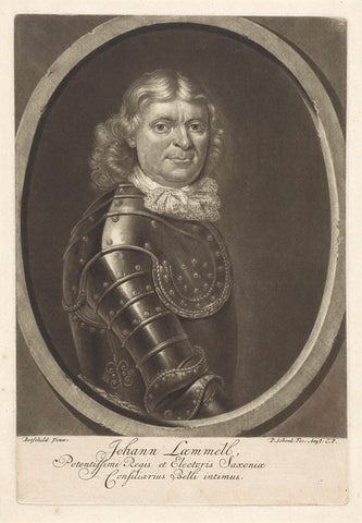 Portrait of Johannes Laemmell, Pieter Schenk (I), 1670 - 1713 Canvas Print