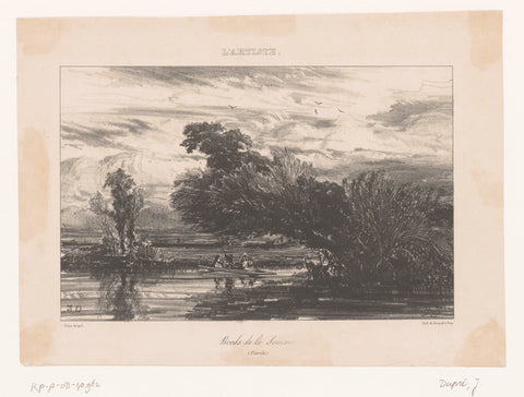 View of the banks of the Somme in Picardy, Jules Dupré, 1836 Canvas Print