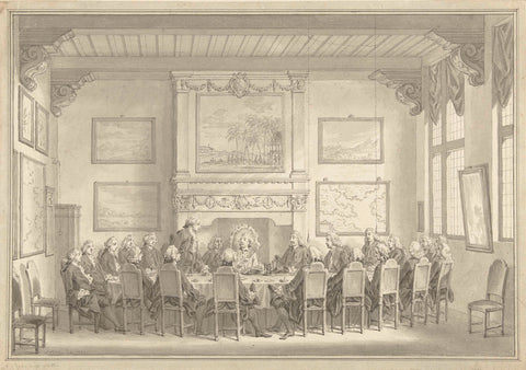 Taking a seat of William V in the V.O.C., during his visit to Amsterdam in 1768, Simon Fokke, 1771 Canvas Print