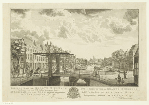 View of the Bierkade in The Hague, Iven Besoet (attributed to), 1756 Canvas Print