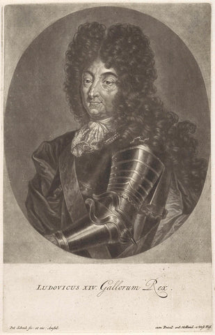 Portret van Lodewijk XIV, koning van Frankrijk, Pieter Schenk (I), 1670 - 1713 Canvas Print