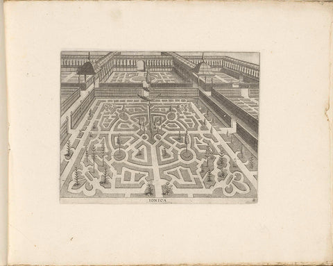 Garden with central ground floor with fleur de lis in the corners, Hans Vredeman de Vries, c. 1635 - c. 1640 Canvas Print