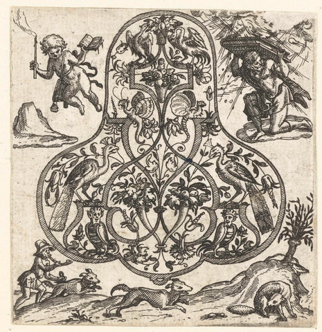 Pendant with two peacocks, Dietrich Meyer, c. 1600 Canvas Print