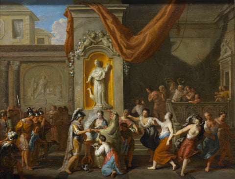 The Marriage of Alexander the Great and Roxane of Bactria, Gerard Hoet (I), 1670 - 1733 Canvas Print