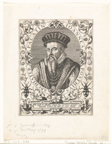 Portrait of Johannes Posth, Theodor de Bry, c. 1597 - c. 1599 Canvas Print