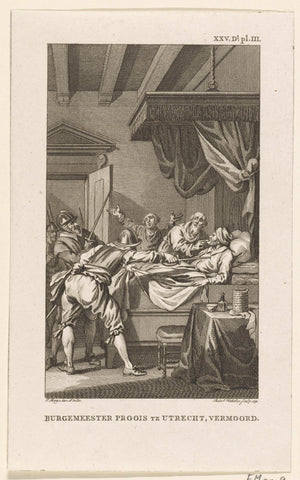 Mayor Beernt Proys in Utrecht, murdered, 1425, Reinier Vinkeles (I), 1791 Canvas Print