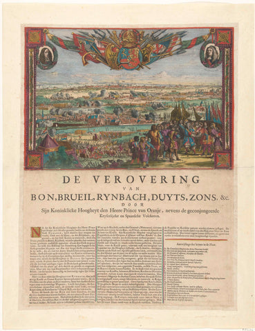 Conquest of Bonn and other German cities by the Prince of Orange, 1673, Romeyn de Hooghe (attributed to), 1673 Canvas Print