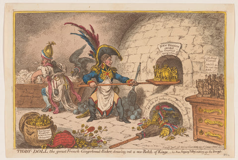 Napoleon bakes a new portion of kings, 1806, James Gillray, 1806 Canvas Print