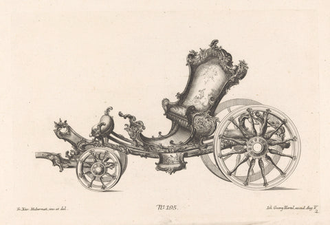 Open carriage, anonymous, 1731 - 1775 Canvas Print