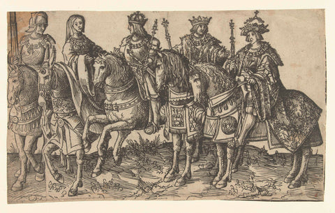 Charles the Bold, Mary of Burgundy, Maximilian I, Philip the Fair and Charles V, Jacob Cornelisz of Oostsanen, in or after 1519 - c. 1550 Canvas Print