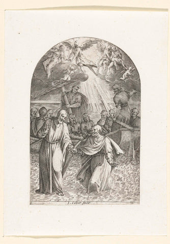 Christ walks on the water, Jacques Callot, 1608 - 1611 Canvas Print