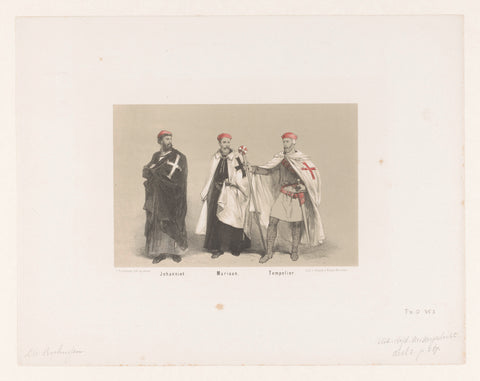 Three knights, Charles Rochussen, 1858 - 1864 Canvas Print