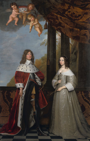 Portrait of Friedrich Wilhelm, Elector of Brandenburg, and his Wife Louise Henriette, Countess of Orange-Nassau, Gerard van Honthorst, 1647 Canvas Print